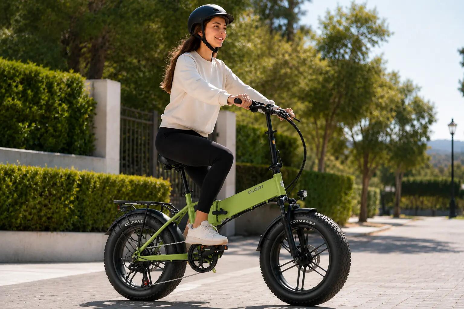 Bici elettrica pieghevole Fat  lunghe percorrenze CLOOT METRO 4.0 Verde 2/14