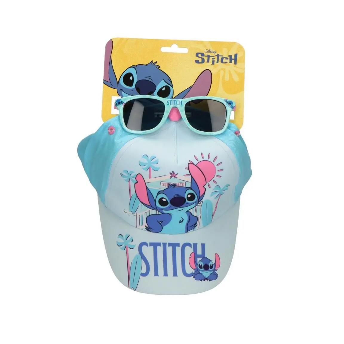 Set Infantil Stitch com Boné e Gafas de Sol Turquesa e Rosa Estampadas 3/7