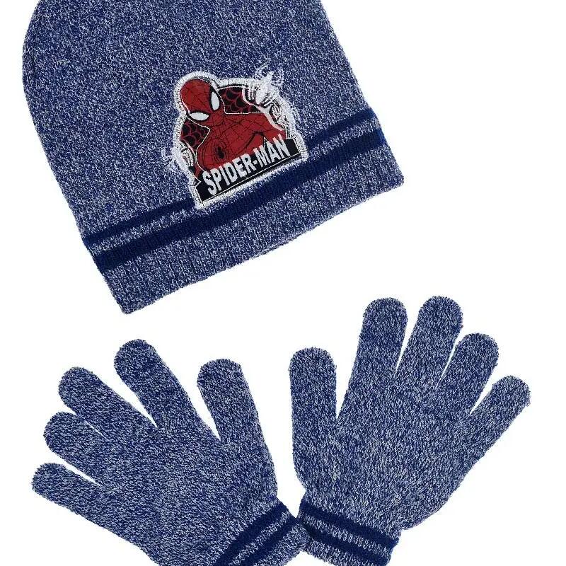 Spiderman Blue Hat and Gloves Set