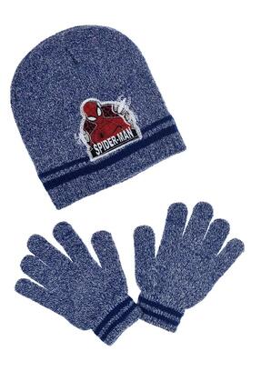 Ensemble chapeau et gants bleus Spiderman
