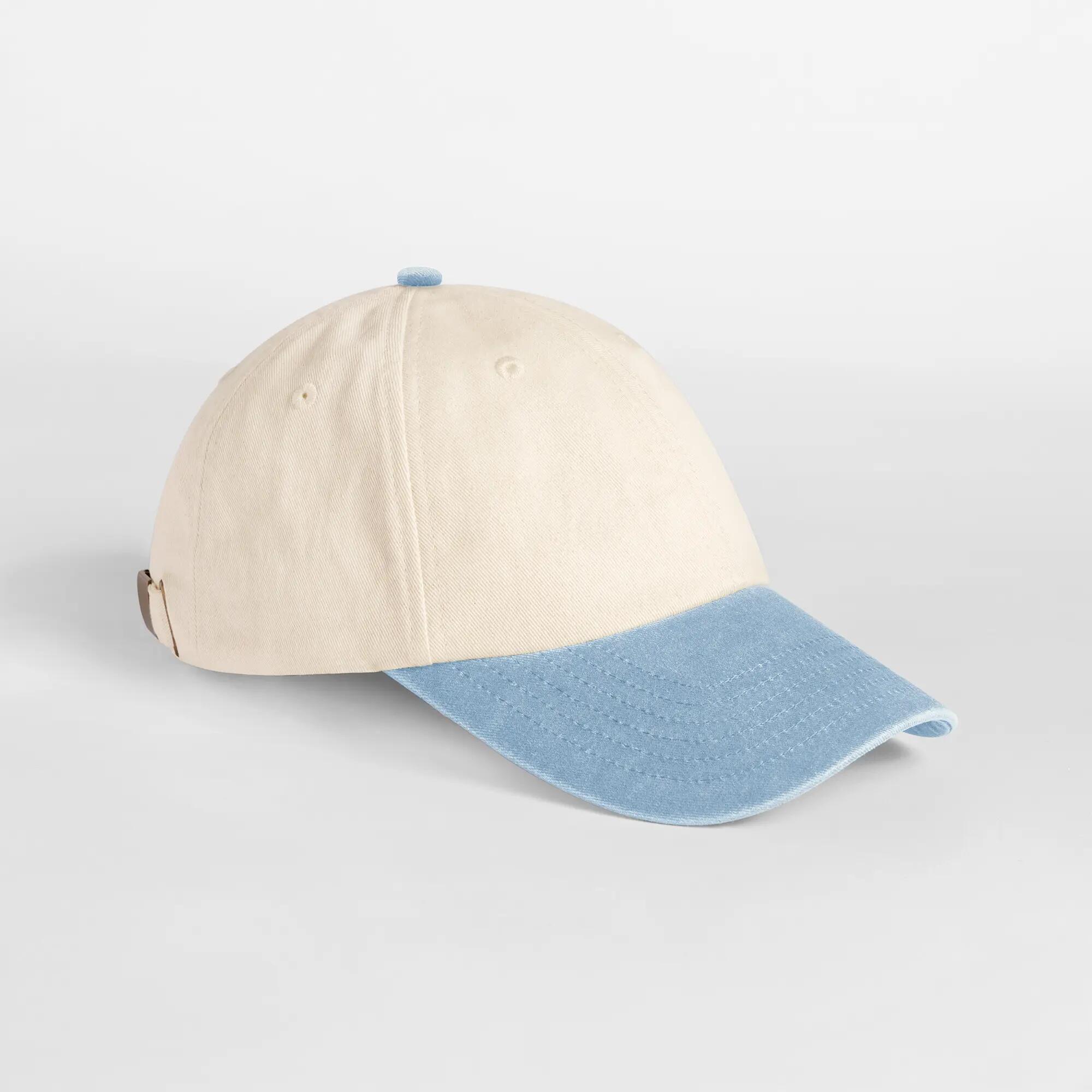 Casquette vintage visière contrastée - Natural / Vintage Light Blue - One Size 3/4