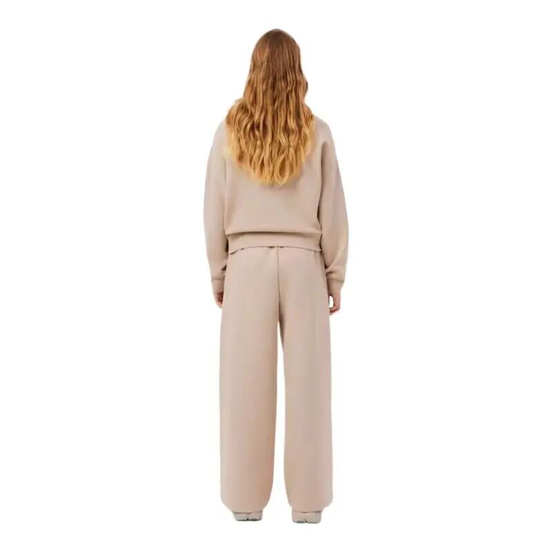Pantalones de Chándal Beige Lacoste Lionne Mujer de Corte Amplio de Diseño Eleg 3/5
