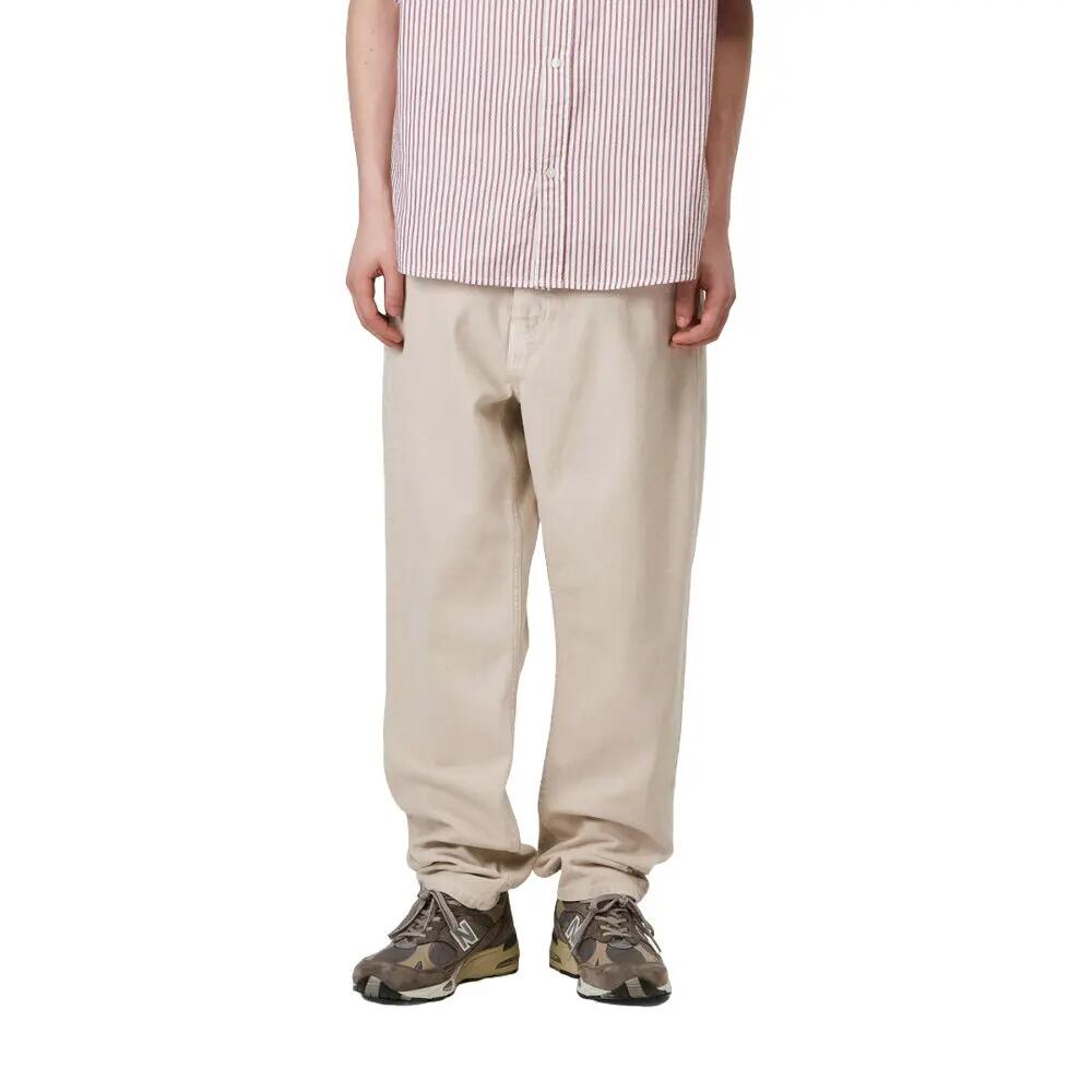 Pantalón Beige Carhartt Newel Pant Fleur De Sel Stone Dyed de Corte Relajado y 3/5