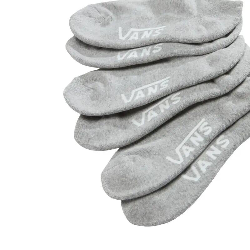 Pack 3 Pares de Calcetines Grises Vans Classic Kick Rox Heather Grey Versátiles 3/4