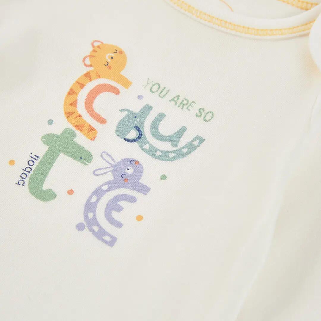 Pack 2 bodys bebé blancos estampado animales 7/7