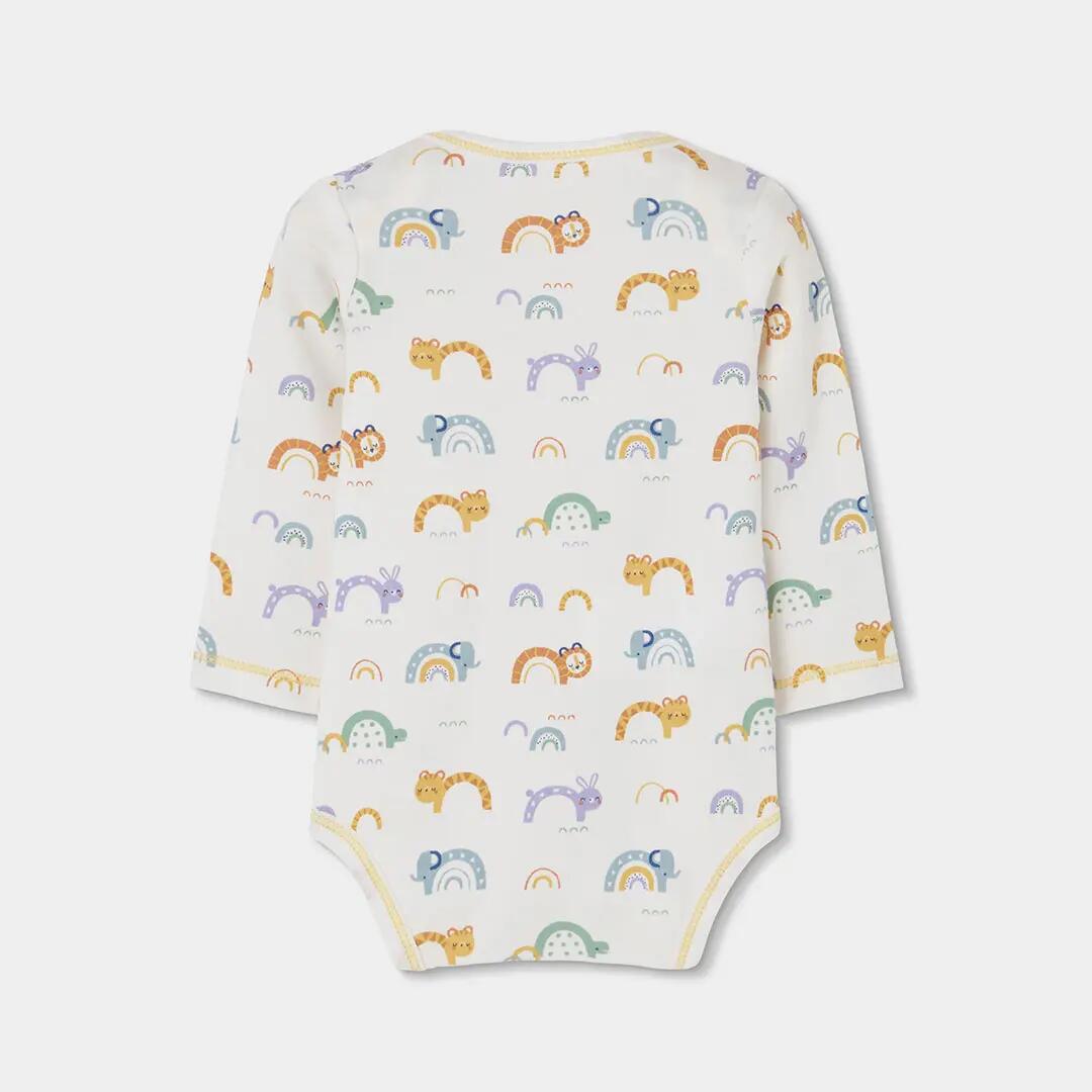 Pack 2 bodys bebé blancos estampado animales 6/7