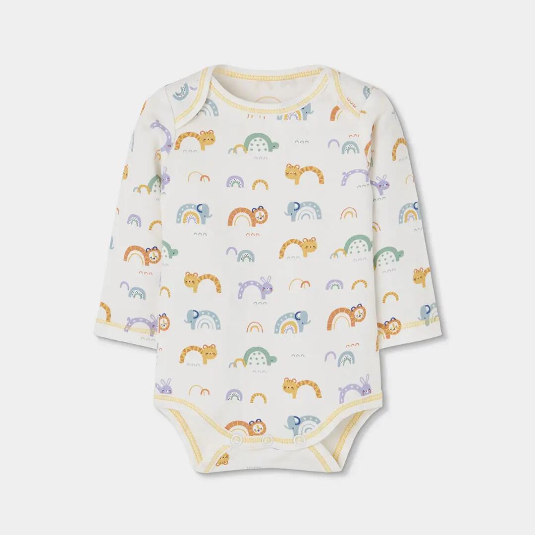 Pack 2 bodys bebé blancos estampado animales 4/7