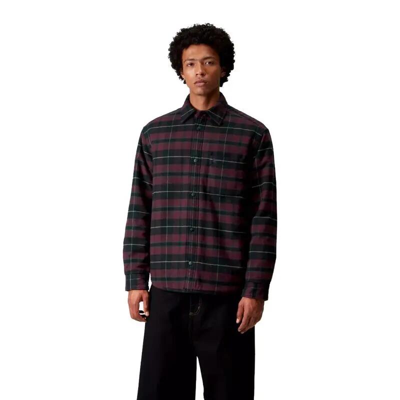 Chaqueta de Cuadros Carhartt Granate Gargan Shirt Jac Gargan Check Rondo con Fo 3/5