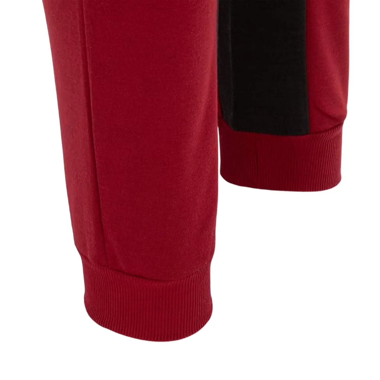 Mens Two Tone Cotton Blend Workout Tracksuit (Dark Red/Grey) 4/4