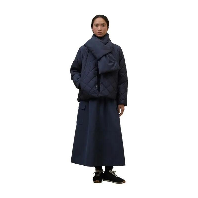 Chaqueta Reversible Marrón y Azul Ecoalf Geres Jacket Woman Dark Chocolate de C 4/5