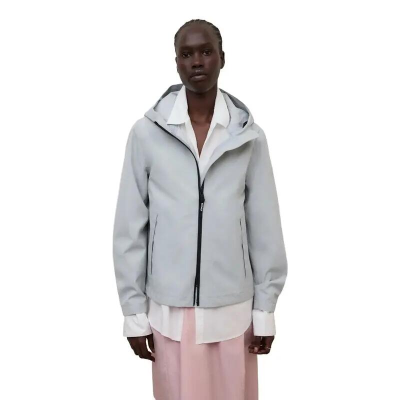 Chaqueta Ecoalf Venis Jacket Woman Blue Pearl Impermeable y Transpirable de Cor 2/4
