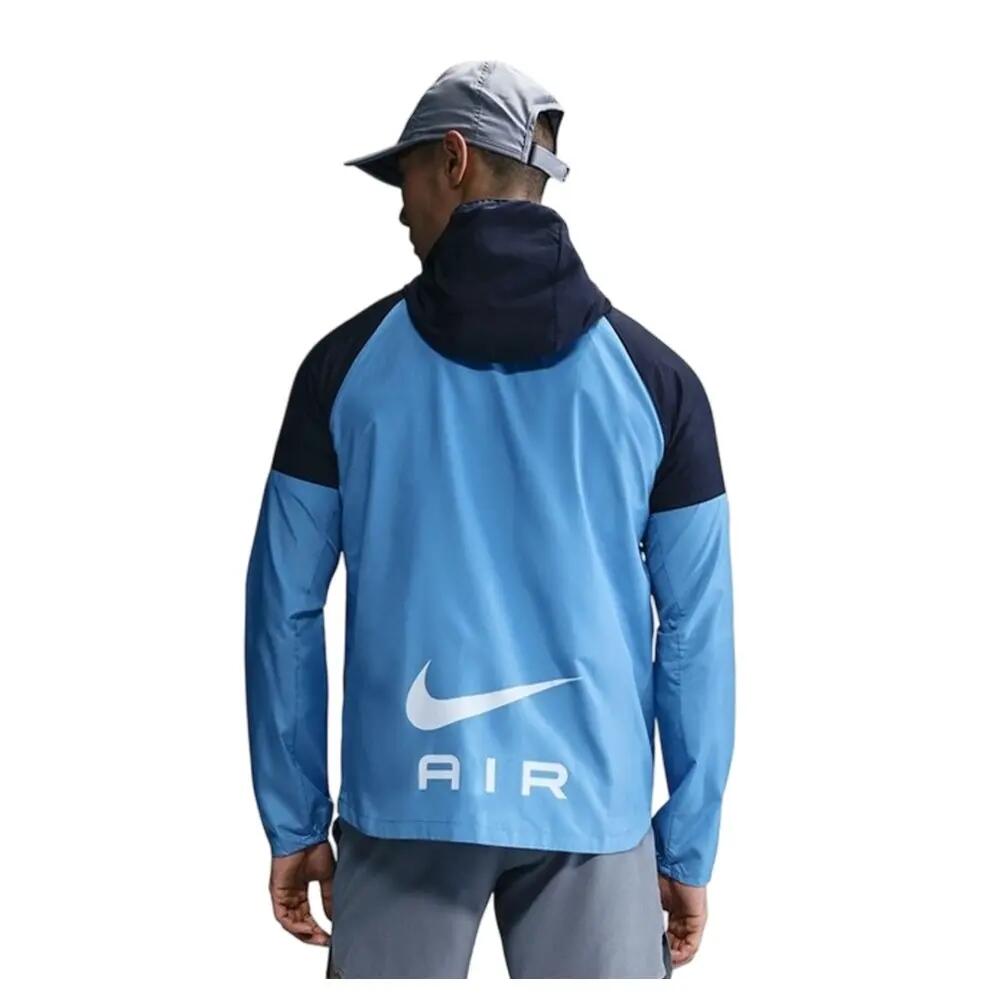 Mens Air Run Colour Block Hooded Jacket (Blue/Obsidian Blue) 3/3