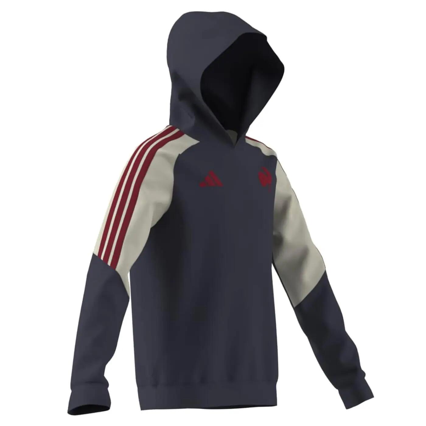 Sweat à capuche FFR Adidas France Rugby Hoodie pour Enfant Bleu marine ombre 4/5