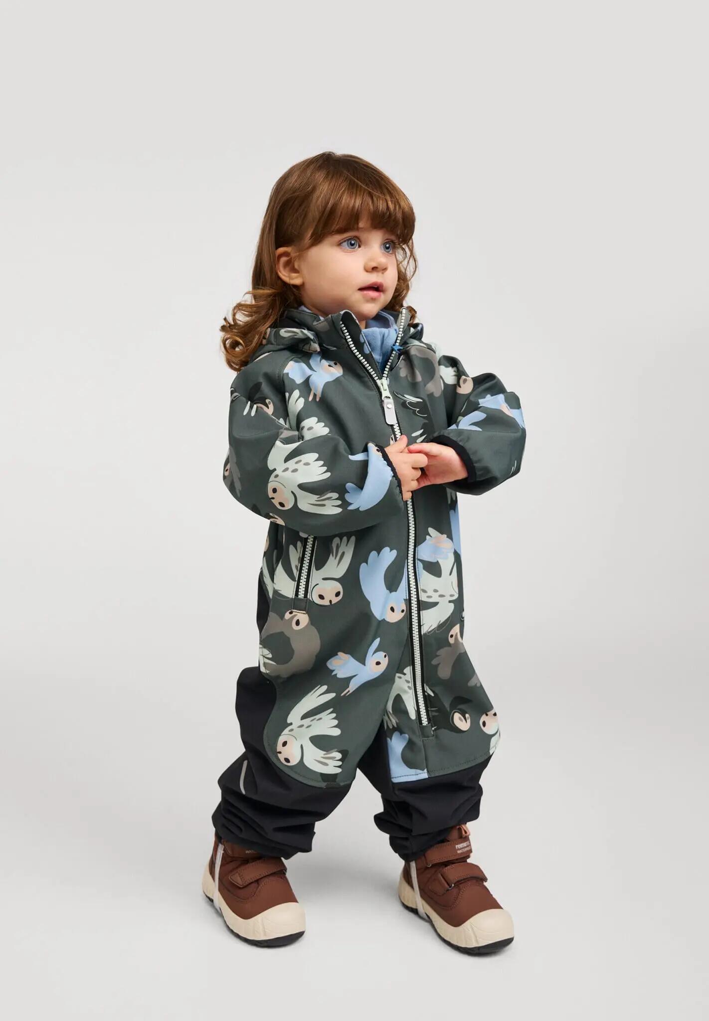 Kleinkinder Softshell Overall Mjosa Thyme green 3/6