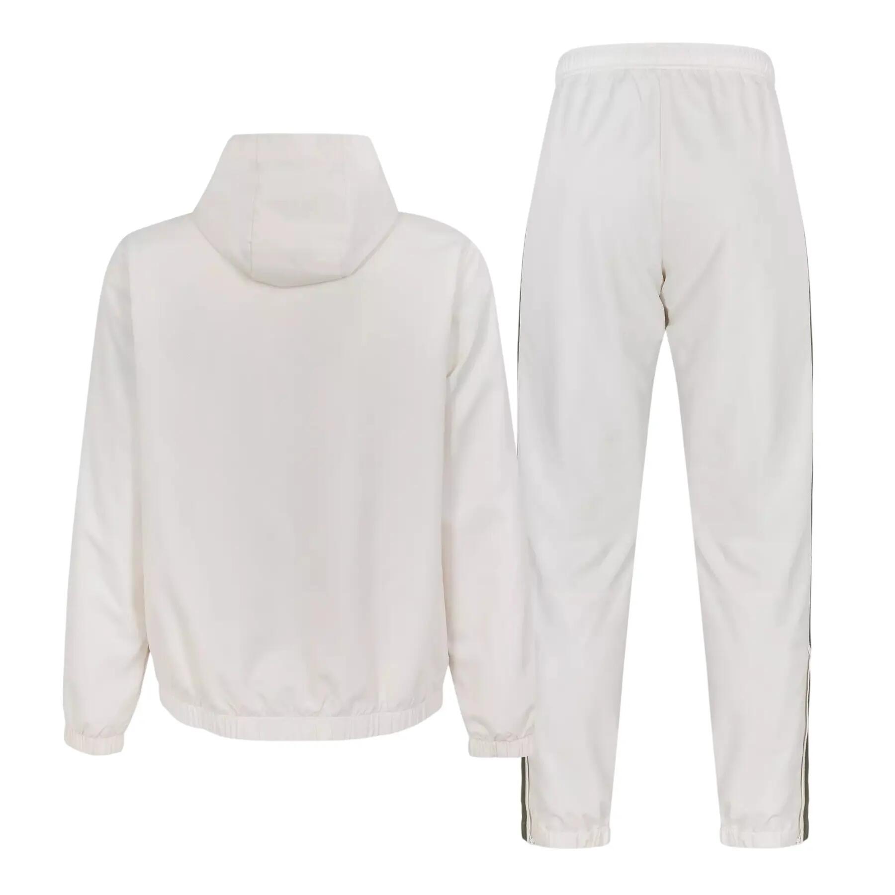 Trainingspak voor heren van taffeta met kleurblokken (Wit/Kaki Groen) 3/3