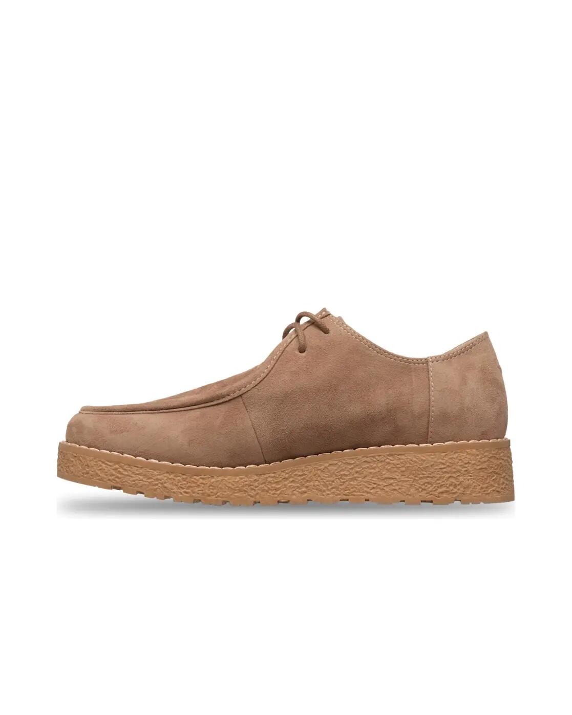 Suede Moc Toe Shoes TENERRIA Beige Frauen 3/4