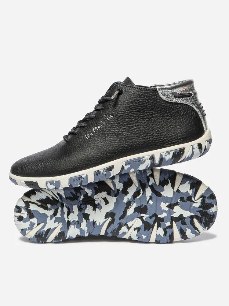Tennis - Femme - Hautes cuir camo - JESMINI - Bleu 4/5