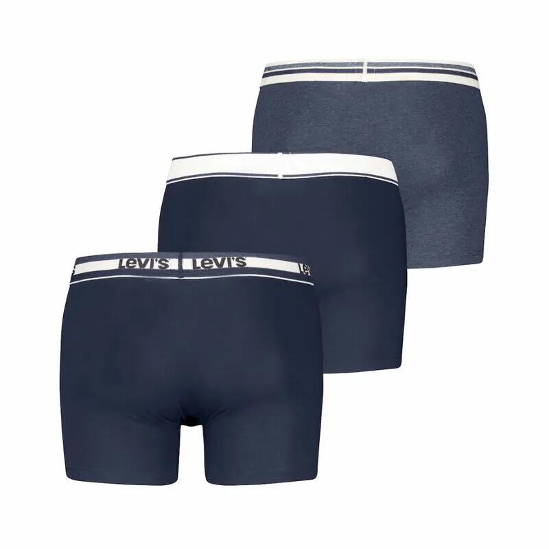 Pack de 3 Calzoncillos Levis Azul Marino Gift Icn Boxer Brief Navy Combo Cómodo 2/4