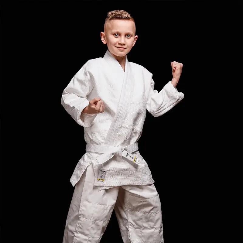 StormCloud Judo voor kinderen, witte Hajime met witte band, gratis 140 6/7