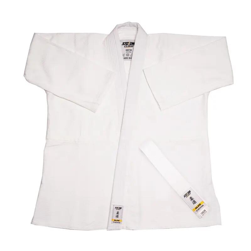 StormCloud Judo voor kinderen, witte Hajime met witte band, gratis 140 2/7