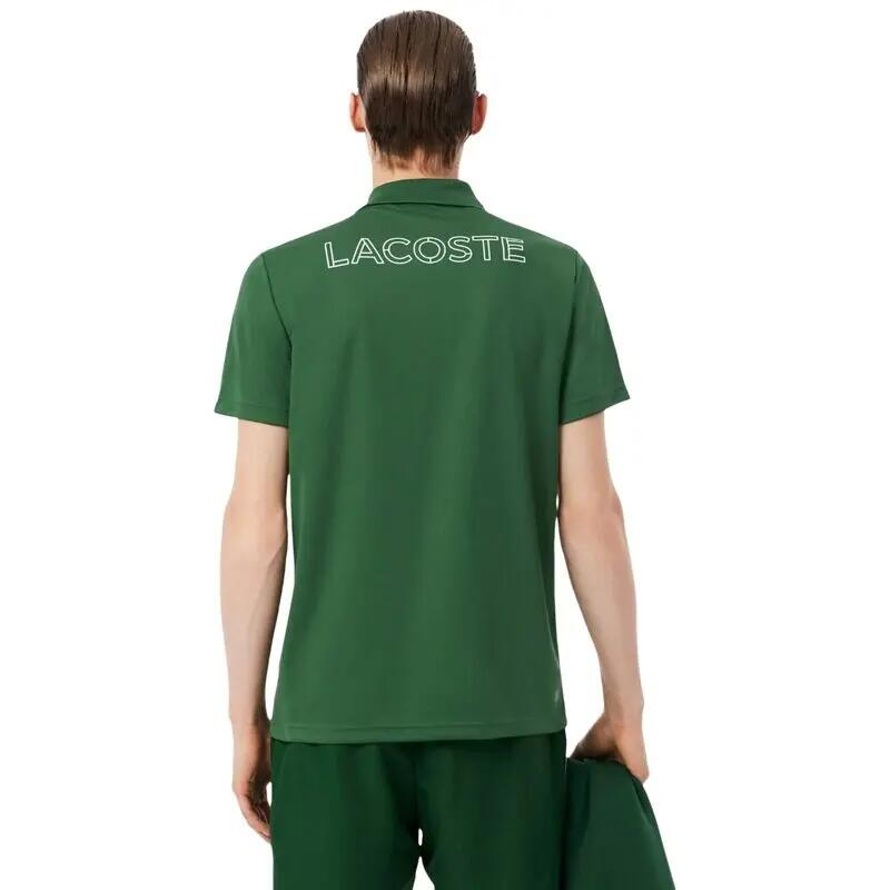 Polo Verde Lacoste Deportivo con Estampado Ultra-Dry Vert con Tejido de Punto d 3/5