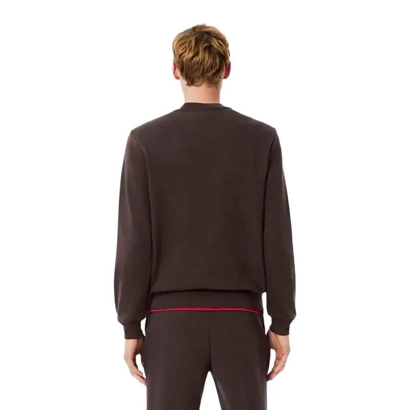 Sudadera Marrón Lacoste Classic Fit Fleece Buffle de Corte Clásico y Estilo Ate 3/4