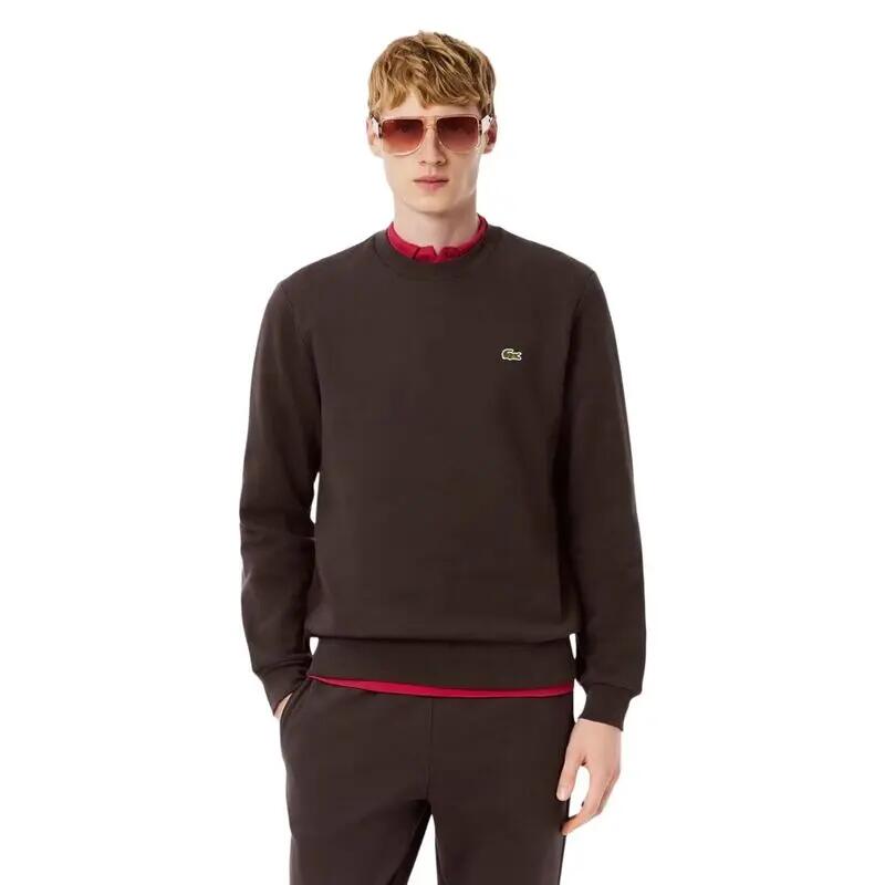 Sudadera Marrón Lacoste Classic Fit Fleece Buffle de Corte Clásico y Estilo Ate 2/4