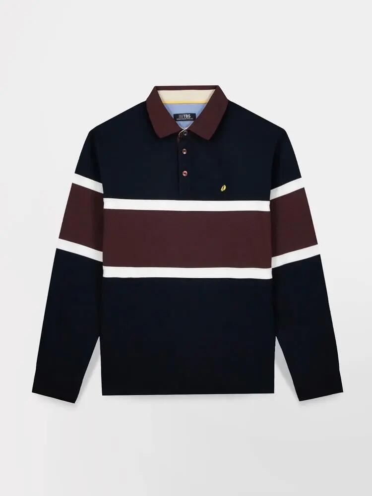 Polo long - Homme - Col boutonné - TYLIOPOL - Bleu marine 5/5