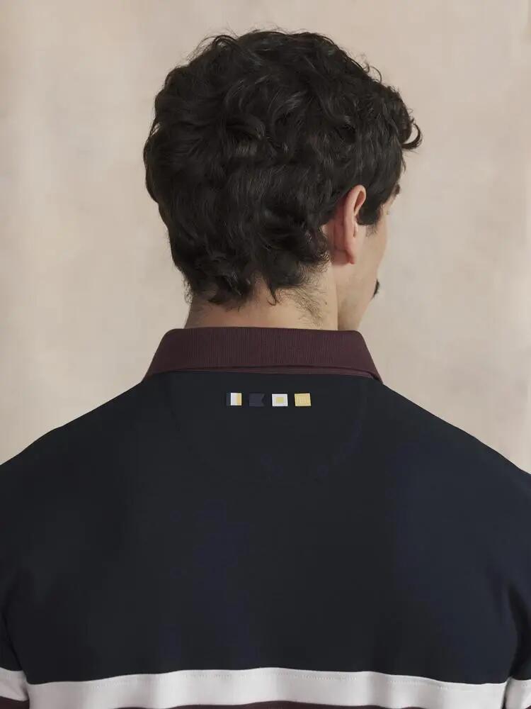 Polo long - Homme - Col boutonné - TYLIOPOL - Bleu marine 4/5