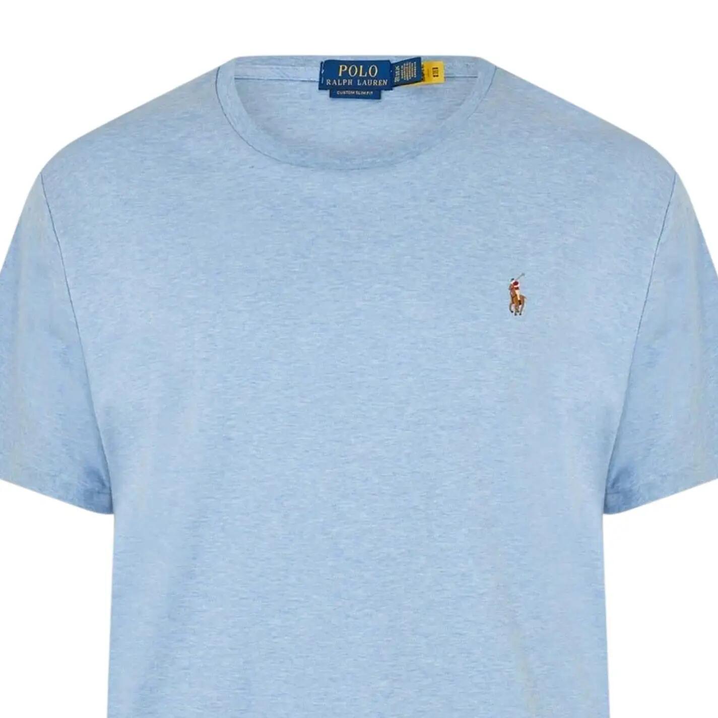 Mens Pima Cotton Regular TShirt (Light Heather Blue) 3/3