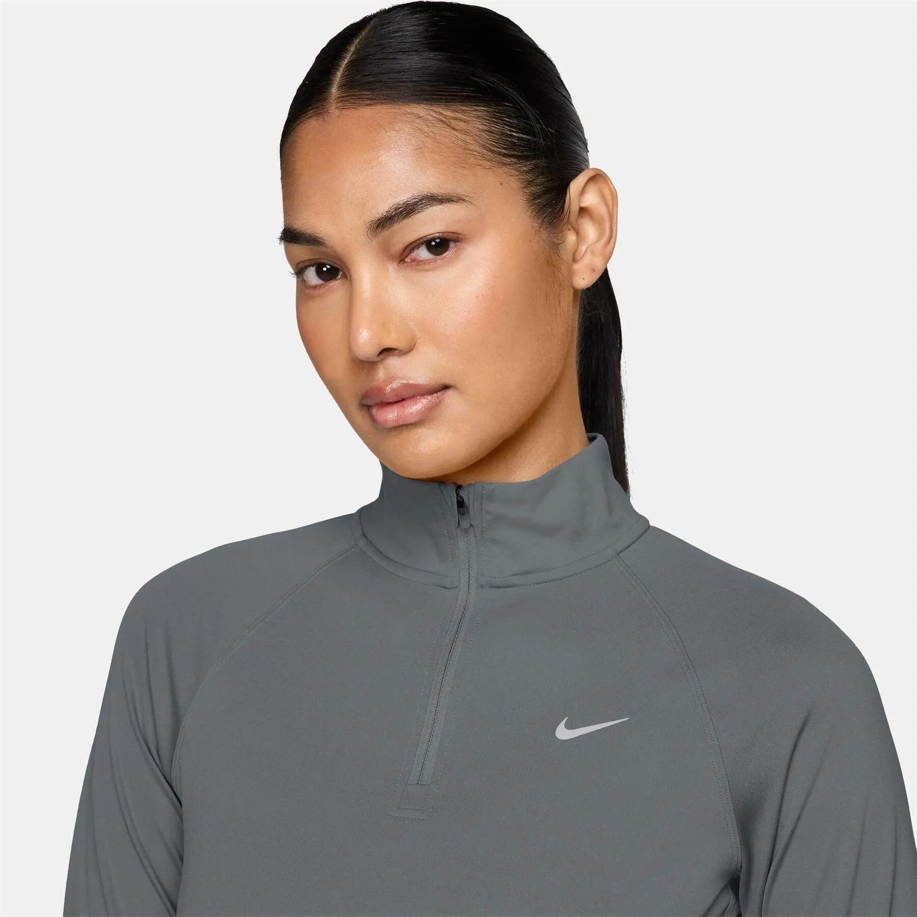 Womens/Ladies Swoosh LongSleeved Running Top (Cool Grey/Silver) 3/4