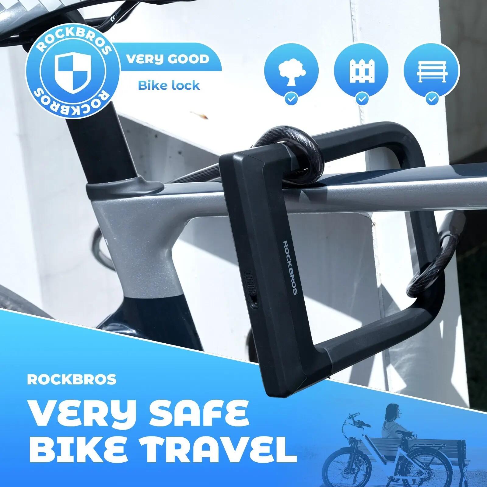 ROCKBROS U-Fahrradschloss Kabelschloss Bügelschloss 2/7
