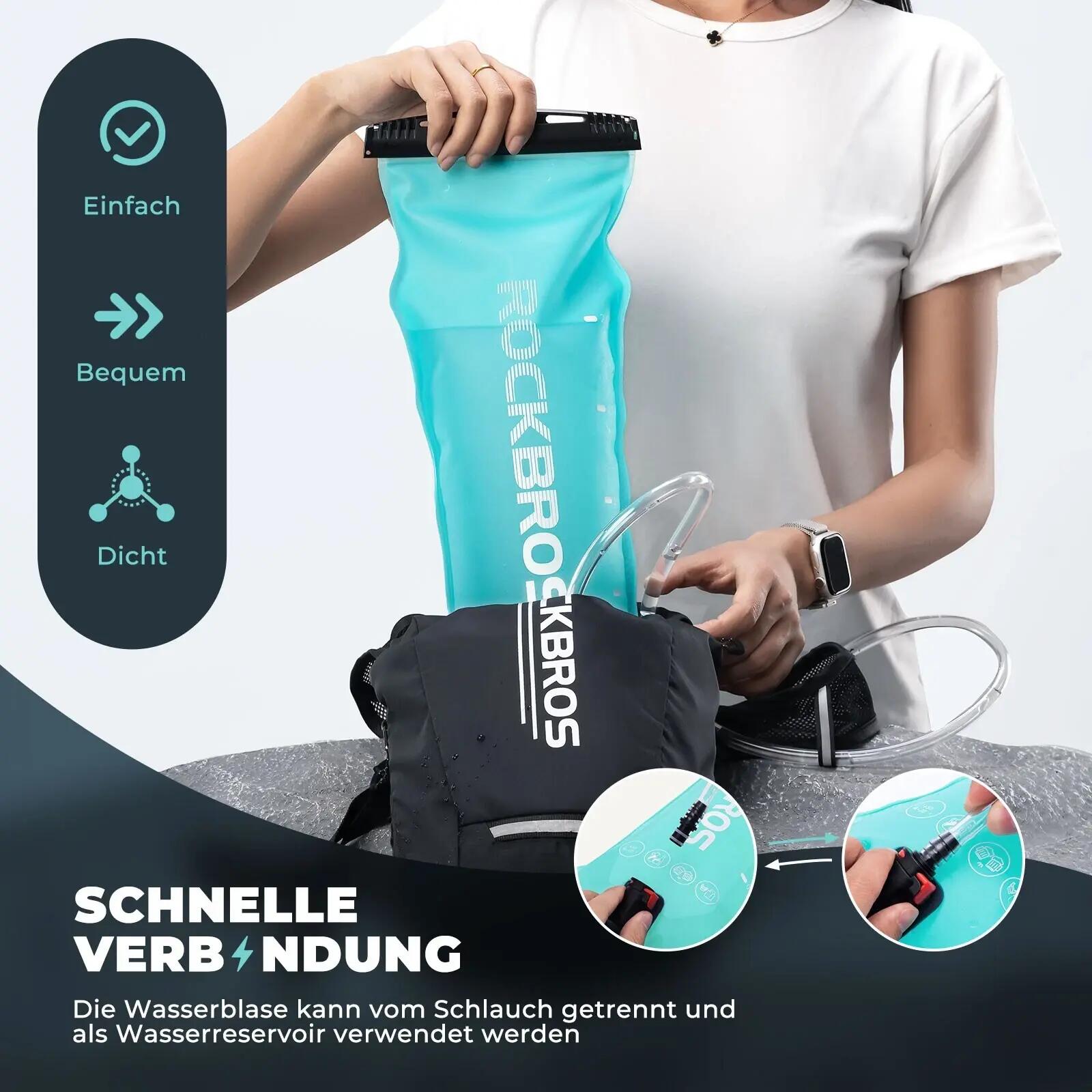 ROCKBROS Outdoor Trinkblase mit Schlauch Wasserblase Trinkbeute 4/6