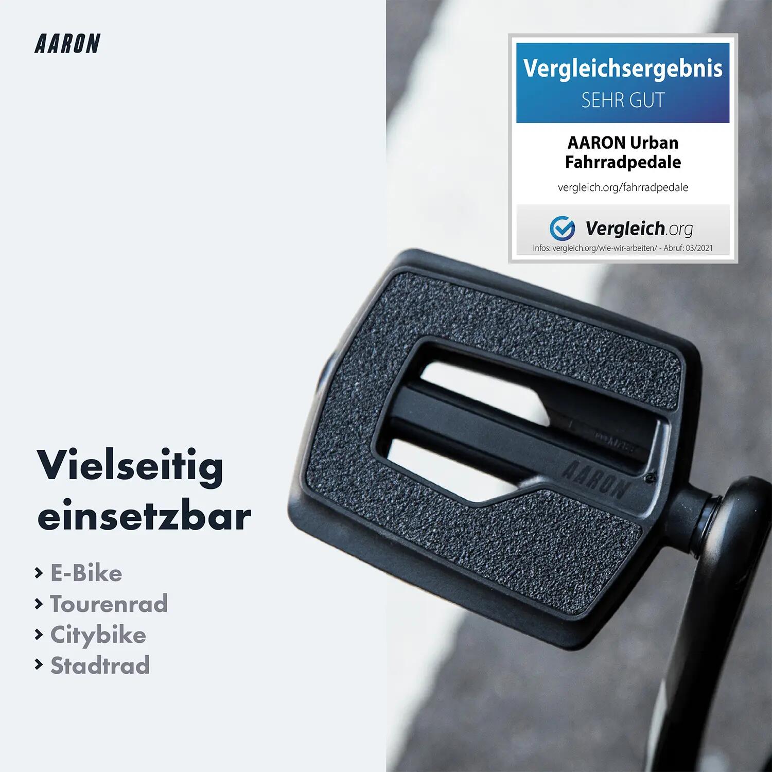 Urban Fahrradpedale - Schwarz - Rutschfeste Sandpapier-Oberfläche 3/4
