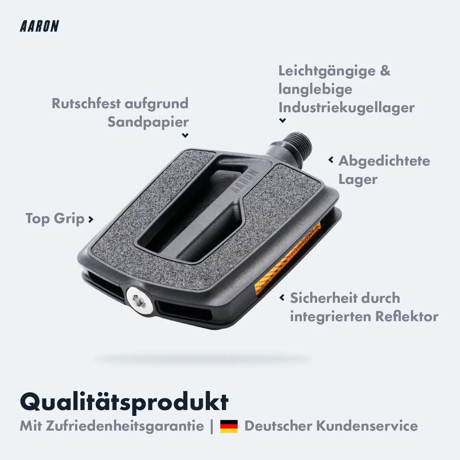 Urban Fahrradpedale - Schwarz - Rutschfeste Sandpapier-Oberfläche 2/4