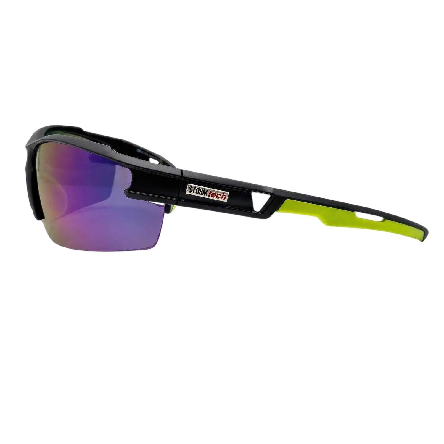Mens Half Rim Sport Sunglasses (Black) 3/3