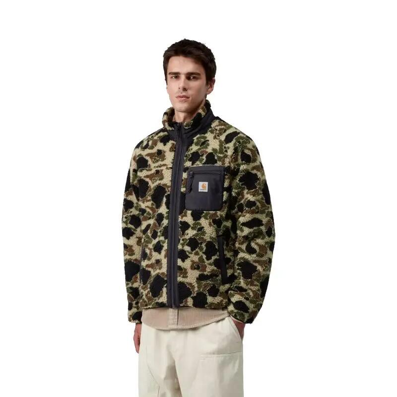 Chaqueta Polar Camuflaje Carhartt Prentis Liner Camo Duck Jacquard, Green Black 3/5