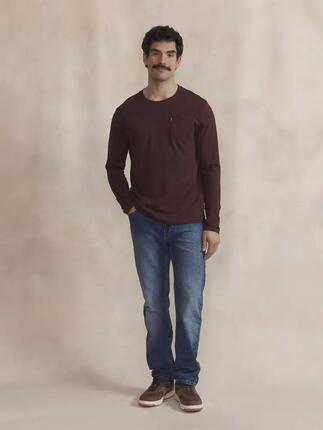 T-shirt manches longues - Homme - KYSONLON - Rose/rouge