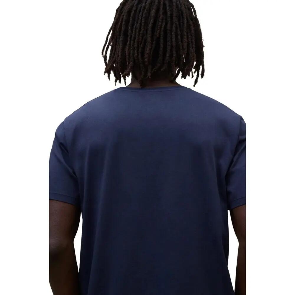 Camiseta Azul Ecoalf Min T-Shirt Man Deep Navy Cómoda y Versátil de Corte Regul 3/4