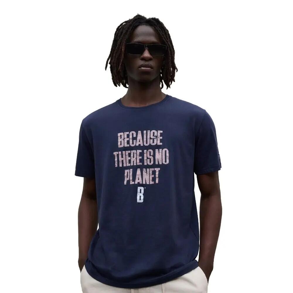 Camiseta Azul Ecoalf Min T-Shirt Man Deep Navy Cómoda y Versátil de Corte Regul 2/4