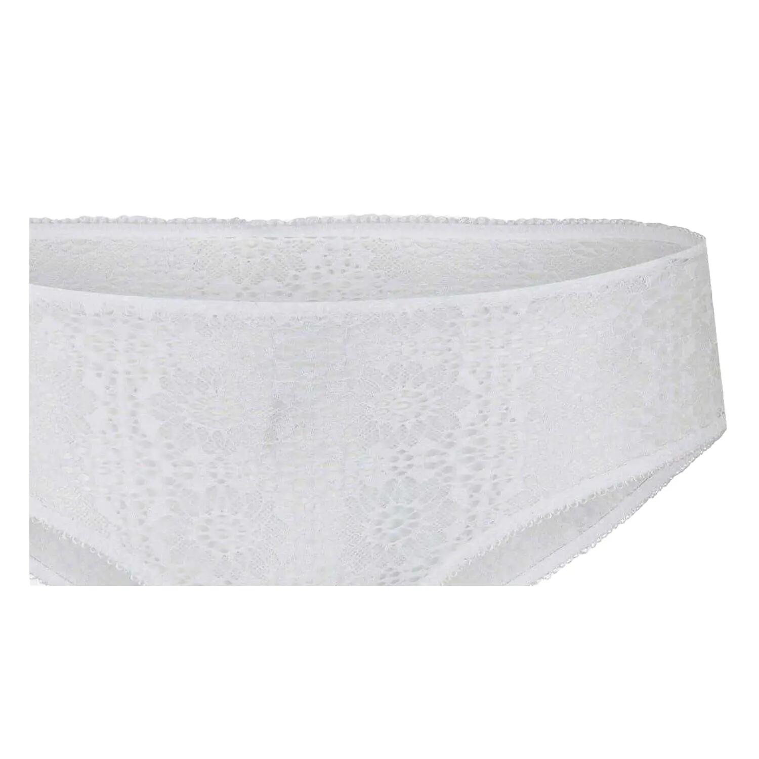 Womens/Ladies Floral Lace Hipster Briefs (Cloud White) 3/3