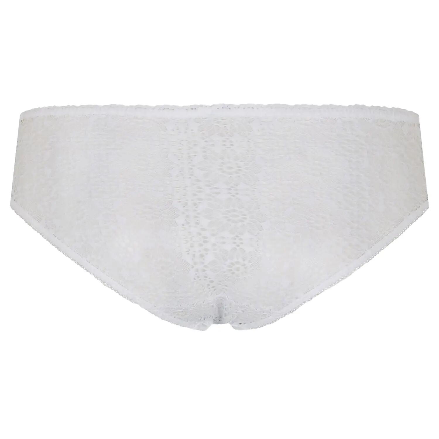 Womens/Ladies Floral Lace Hipster Briefs (Cloud White) 2/3