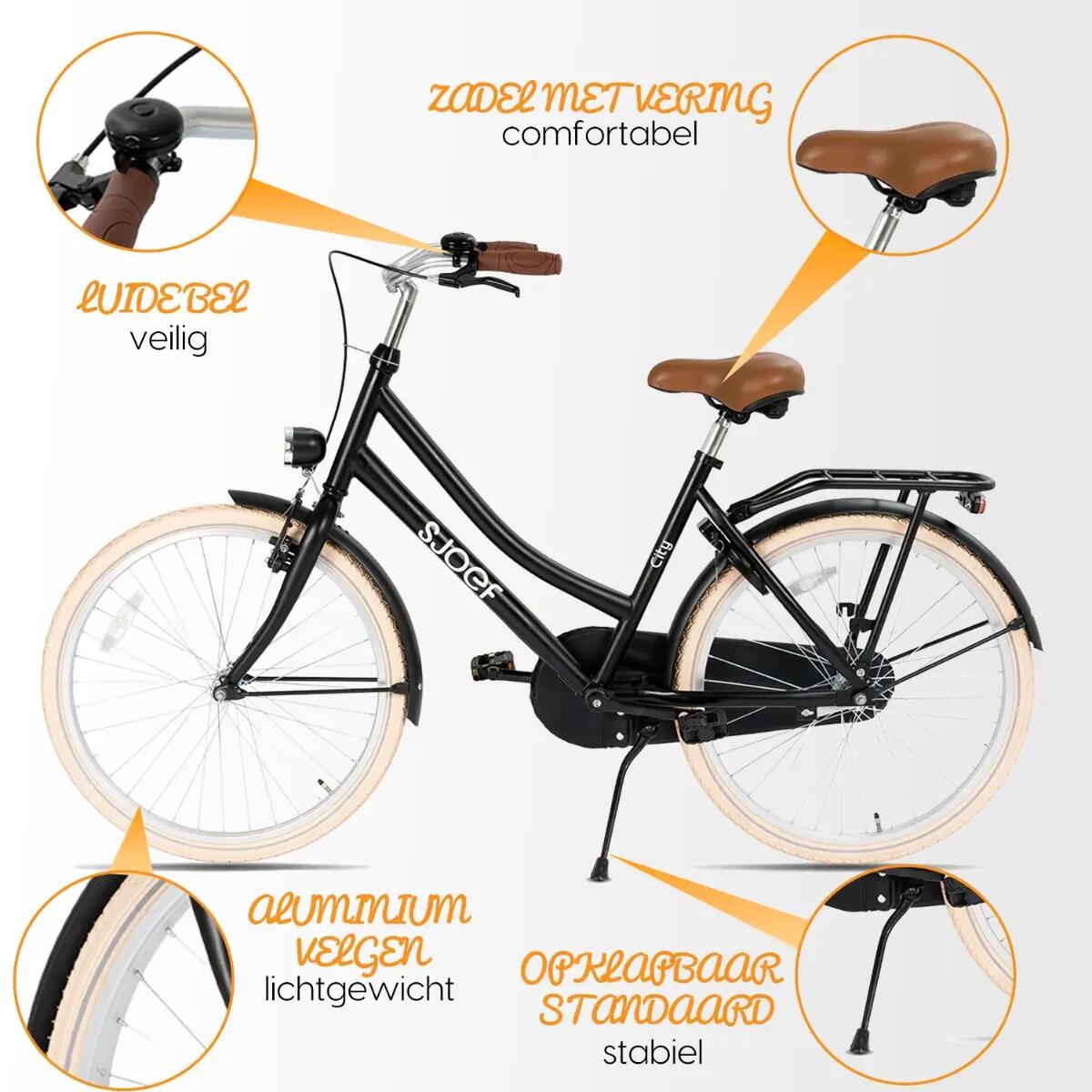City Meisjesfiets 22 inch - Kinderfiets 7-9 jaar - Fiets met Verlichting - Zwart 6/10
