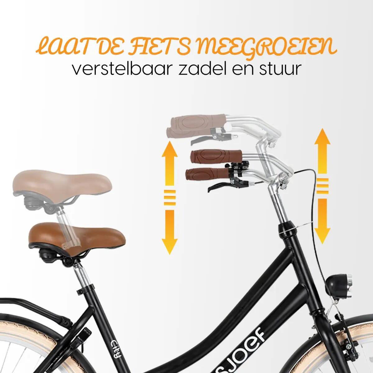 City Meisjesfiets 22 inch - Kinderfiets 7-9 jaar - Fiets met Verlichting - Zwart 5/10