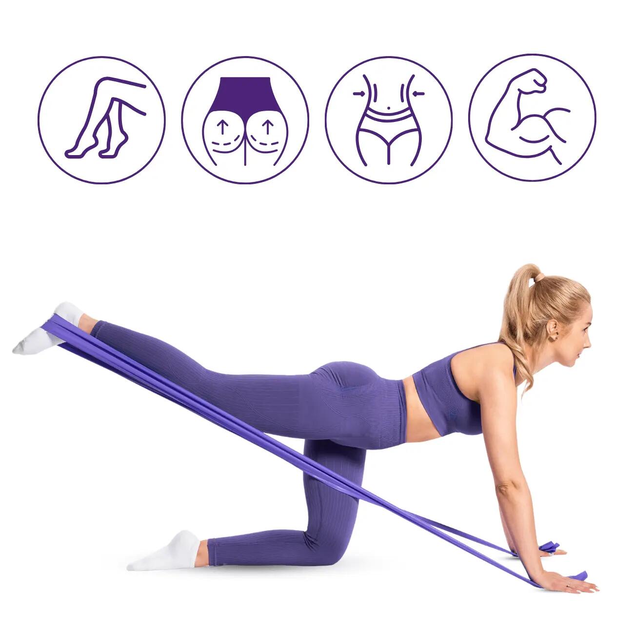 Unisex Taśma Oporowa Fitness Rehabilitacja Lateksowa do Ćwiczeń DrFit 3/5