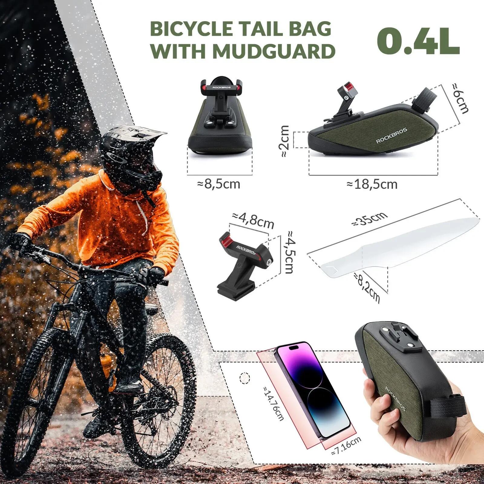 ROCKBROS Fahrrad Satteltasche Durchsichtigen PVC Kotflügel 4/7