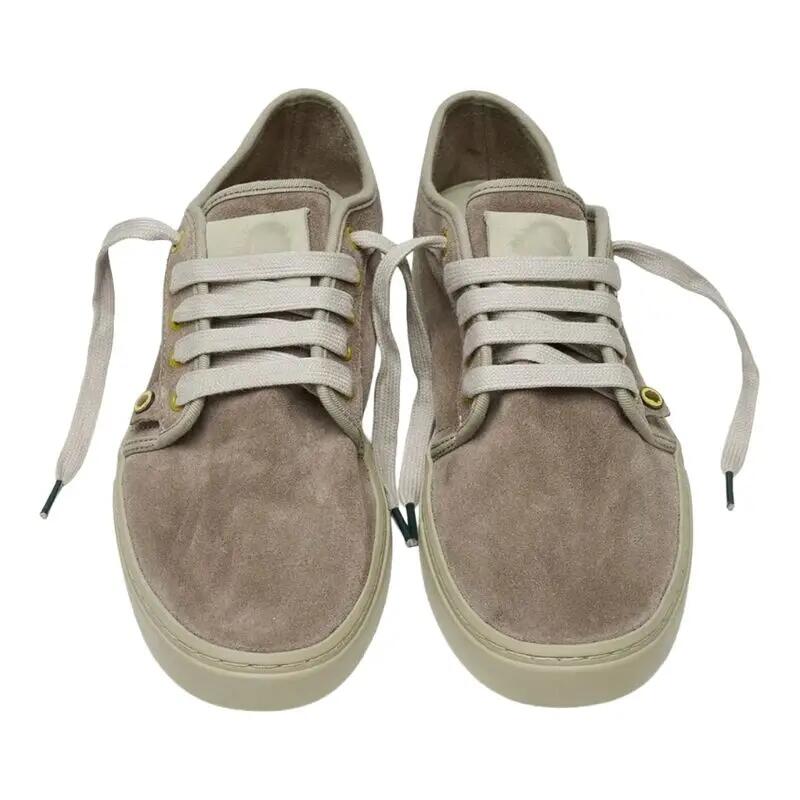 Zapatillas Marrones Satorisan Heisei Suede Driftwood Brown de Acabado Usado y A 3/4