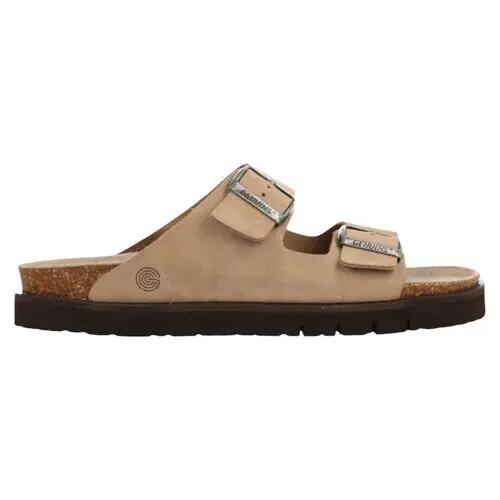 Sandalias Beige Genuins Hawaii Nubuck Taupe Hombre con Plantilla Anatómica y He 3/4