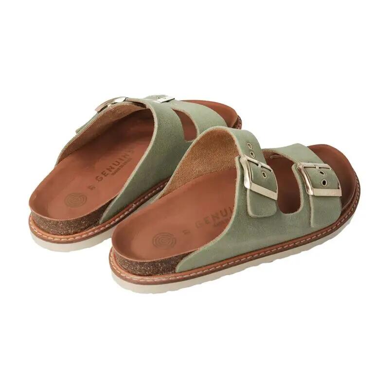 Sandalias Verdes Genuins Hawaii Velour Paradise con Plantilla Anatómica y Hebil 3/5