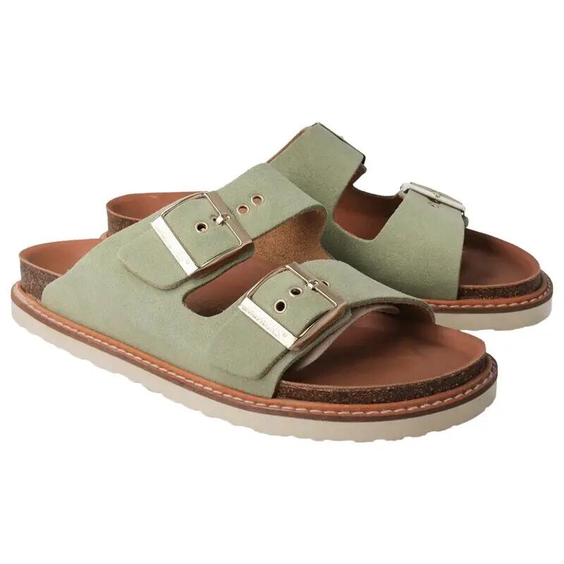 Sandalias Verdes Genuins Hawaii Velour Paradise con Plantilla Anatómica y Hebil 2/5
